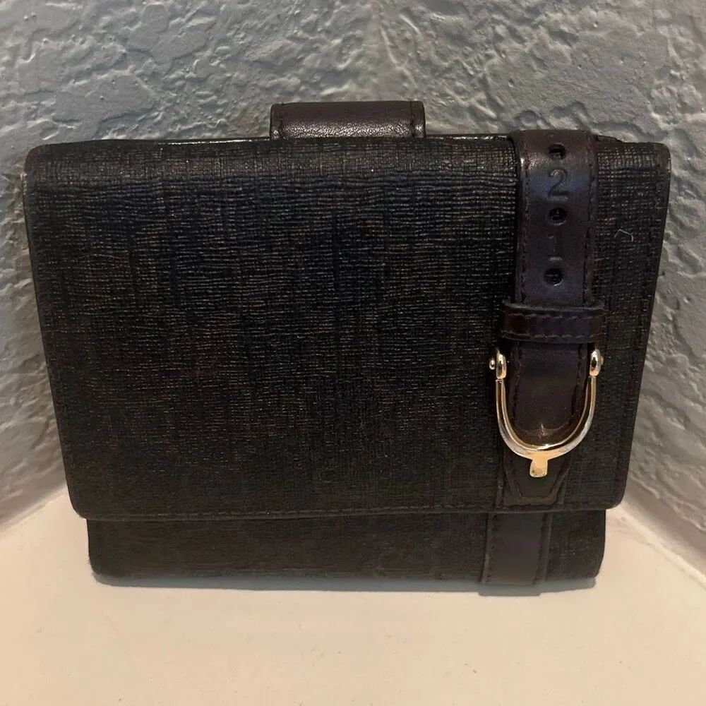 Gucci Bifold Wallet Brown Horsebit Buckle Preppy Equestrian Quiet Luxury RARE